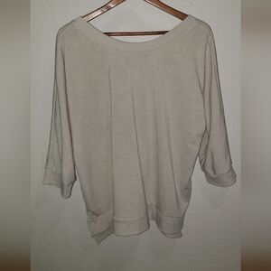 The Sweatshirt Project | Pullover Cross Back 3/4 Sleeve Lightweight Sweatshirt